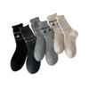 Fall/Winter Wool Socks - Fel Island Elk Warm Mid-Calf Socks - Bowknot Heart Retro Style Thick Socks - Children's