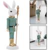 1Pc Easter Rabbit Nutcracker Resin Bunny Figurine Sculpture Holiday Nutcracker Doll