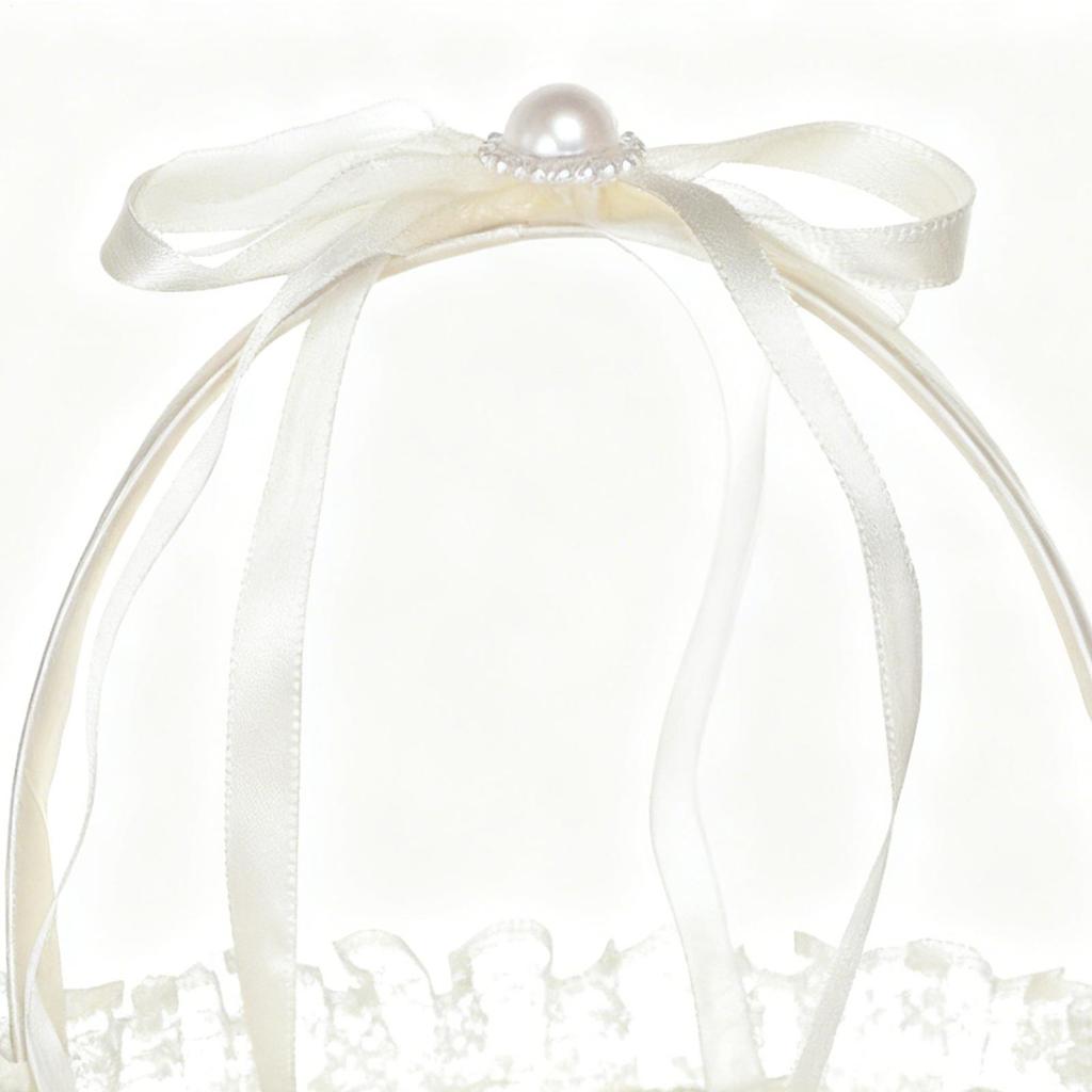 Wedding Flower Basket Small Decorative Flower Carrying Basket With Ribbon Bow Wedding Accessories For Yard Lawn Beach Outdoor