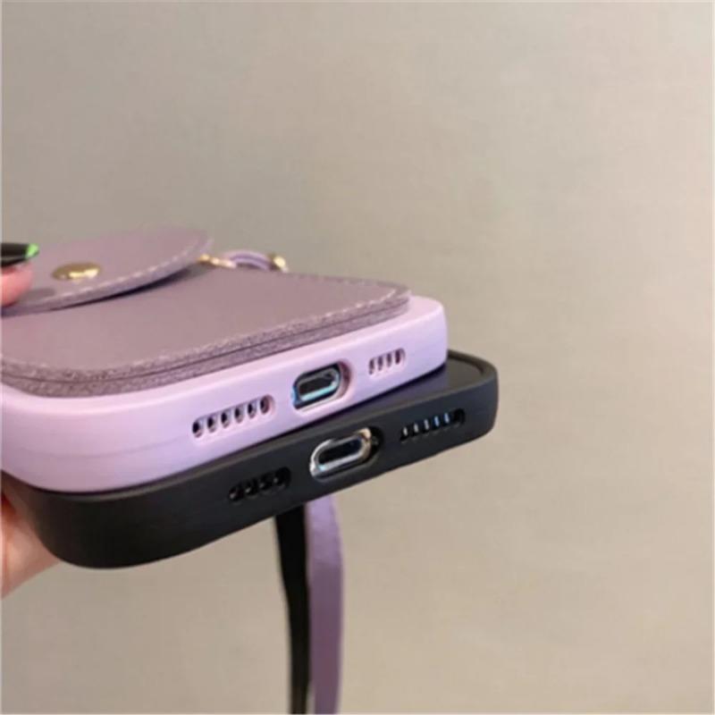Luxus Geldbörse Leder Crossbody Halsband Lanyard Handyhülle für iPhone 17 Pro 16 14 11 13 15 Pro Max Plus Air Kartenhalter Abdeckung