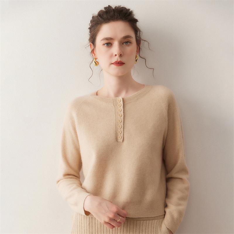Lekasha 2026 Autumn/Winter Women's Cashmere Round Neck Sweater