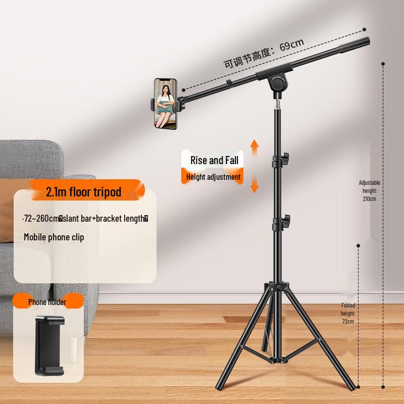 2025 Phone Holder Tripod with Fill Light for Live Broadcast & Photography