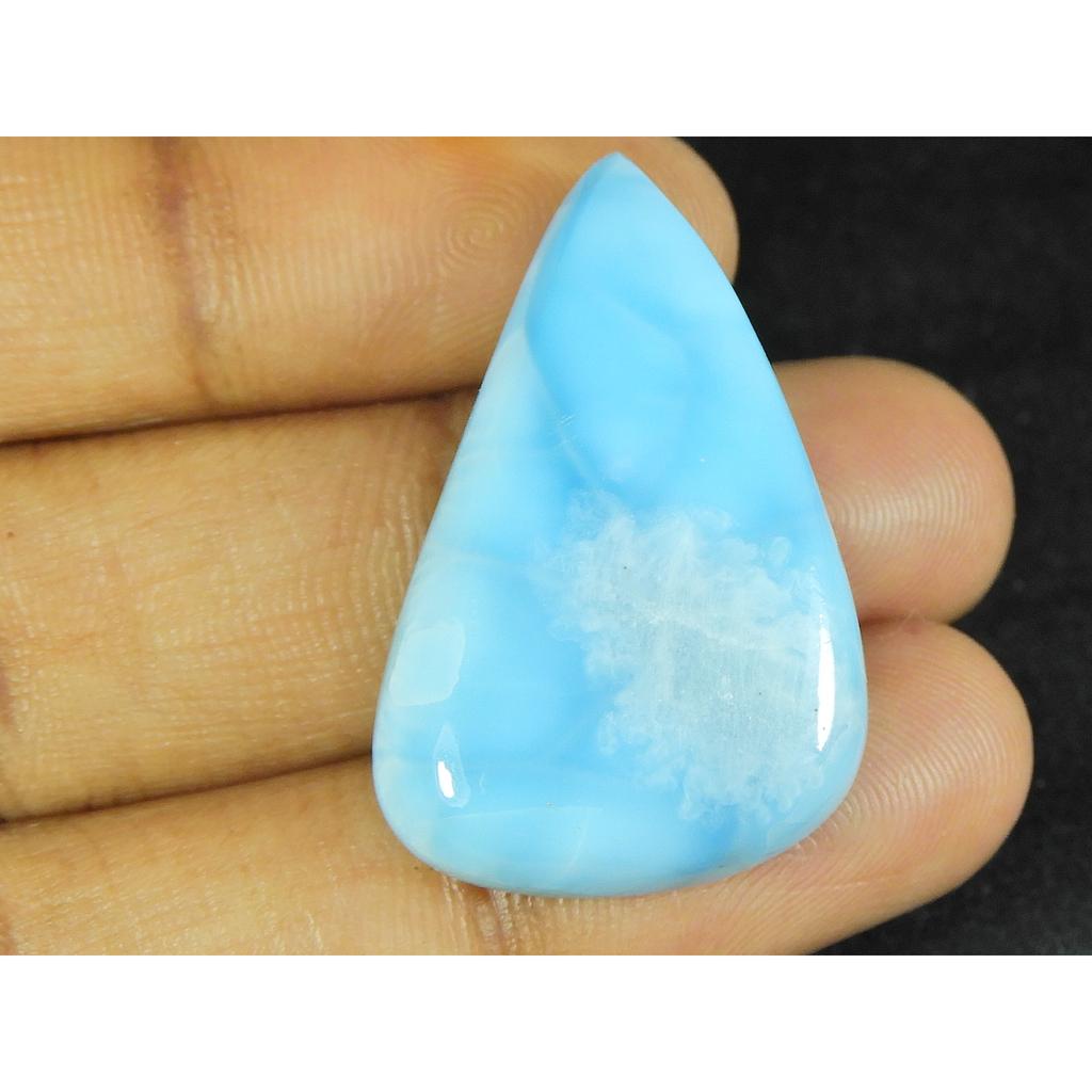 Cabochon Larimar Naturel Bleu Forme Poire 20X30X7MM Pierre Gemme Libre 36Cts. LR-78