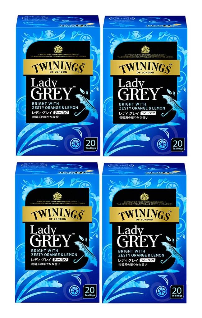 Twinings Lady Grey Tea Bags, 20p X 4