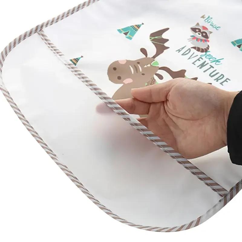 0-3Y Boys Girls Burp Clothes Waterproof Eating Smock Infant Toddler Baby Cartoon Sleeveless Art Apron Animal Smock Soft Baby Bib