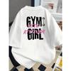 Men Women'S Gym with Attitude Graphic Tee Black Casual T-Shirt with Pink White Letter Print Short Sleeve Round Neck