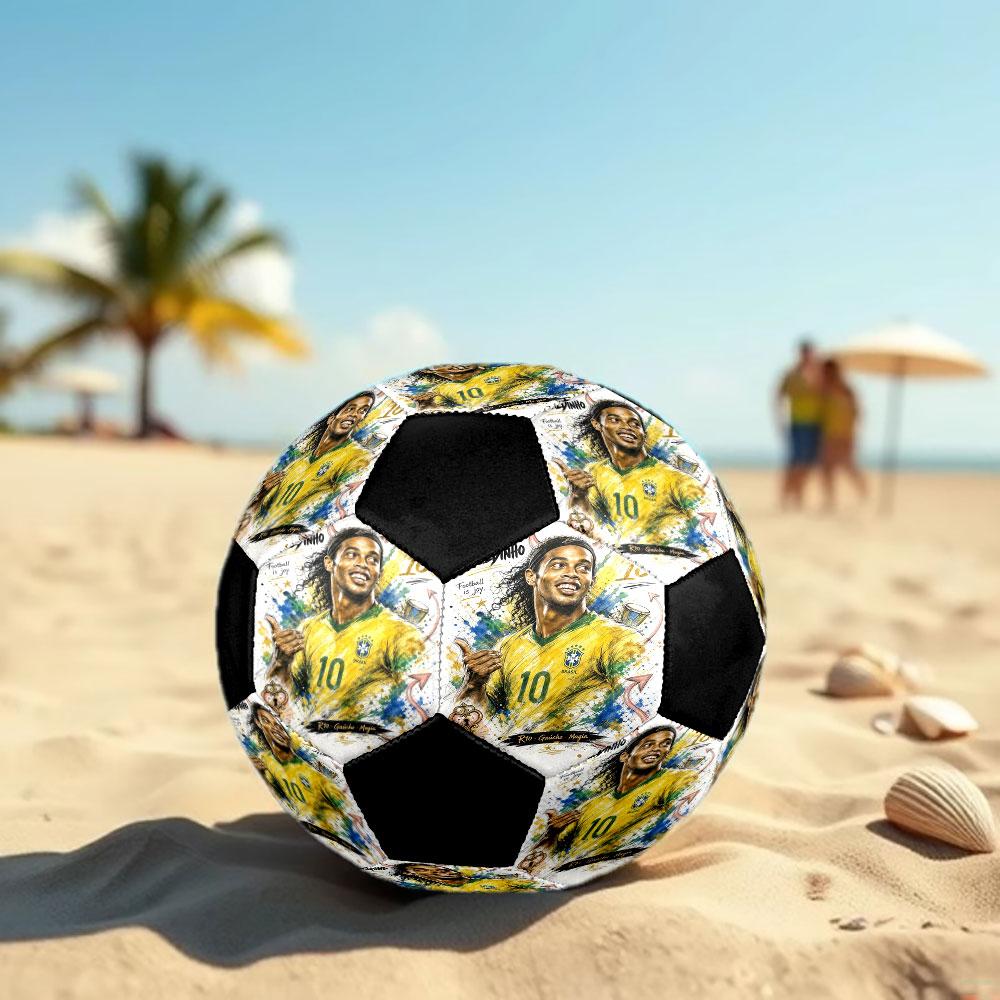 1 pz Pallone da Calcio Ronaldinho Taglia 5 Pallone da Calcetto Indoor alla Moda Colorato Gioco per il Cortile - Ottimo per Regalo agli Appassionati di Sport HE51