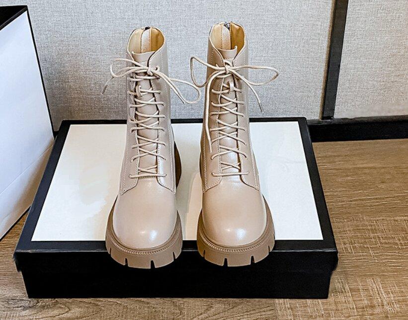 

2025 New Breathable Fashion Versatile Retro Breathable Lace up Western Denim Short Boots Chelsea Boots 35