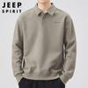 JEEP SPIRIT Men's Loose Fit Long-Sleeve Polo Sweatshirt