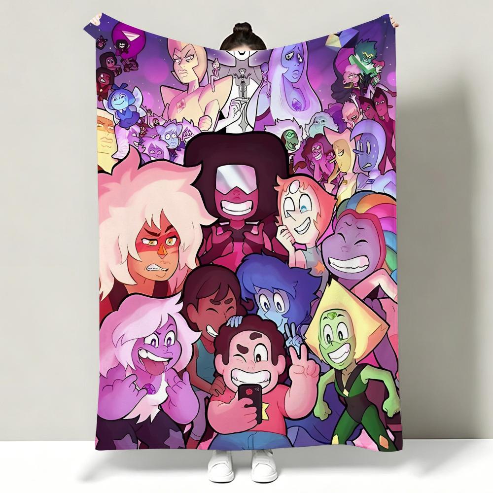 Cartoon S-Steven U-Universe Throw Soft Warm Flannel Throw Blanket, Multi-use for Sofa Bed Office Nap 75x90cm