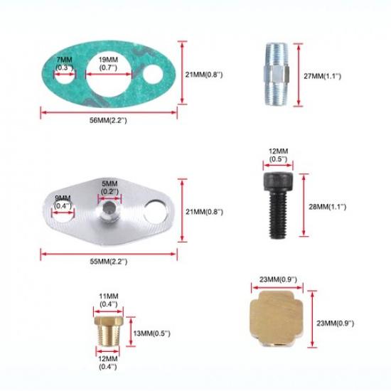 41" Turbo Oil Feed Line Kit for T3 T60 T4 T61 T70 Supercharged Engine 1/8 NPT EV