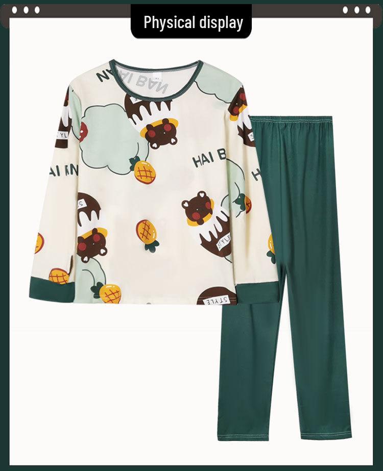 Women's Contrast Plaid Pajamas: Long Sleeve, Round Neck, Casual Loose Pants, Perfect for Spring and Autumn, Suitable for Home or Outdoor Wear.