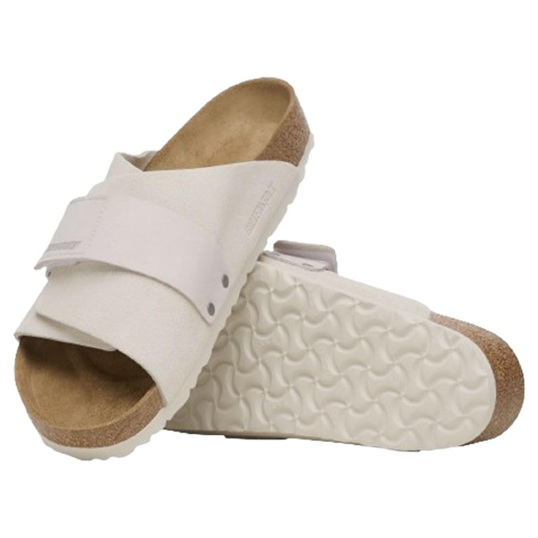 

Сандалии Velcro Kyoto Nubuck Suede Leather White Unisex 1024535 Regular [Birkenstock] Antique_White EU38(24.5см)
