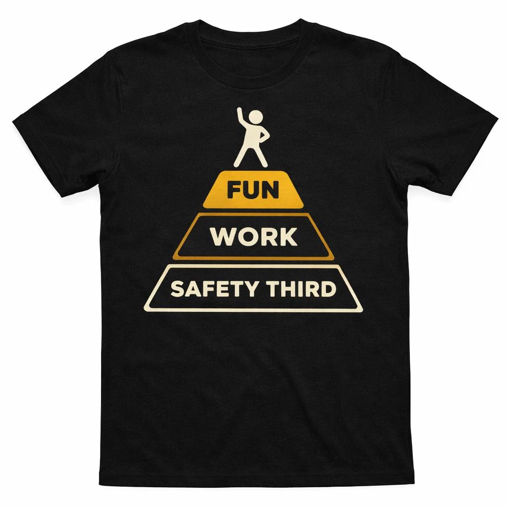 Safety Third Shirt, Funny Arrow Graphic Tee, Humor Statement T-Shirt XXXXL