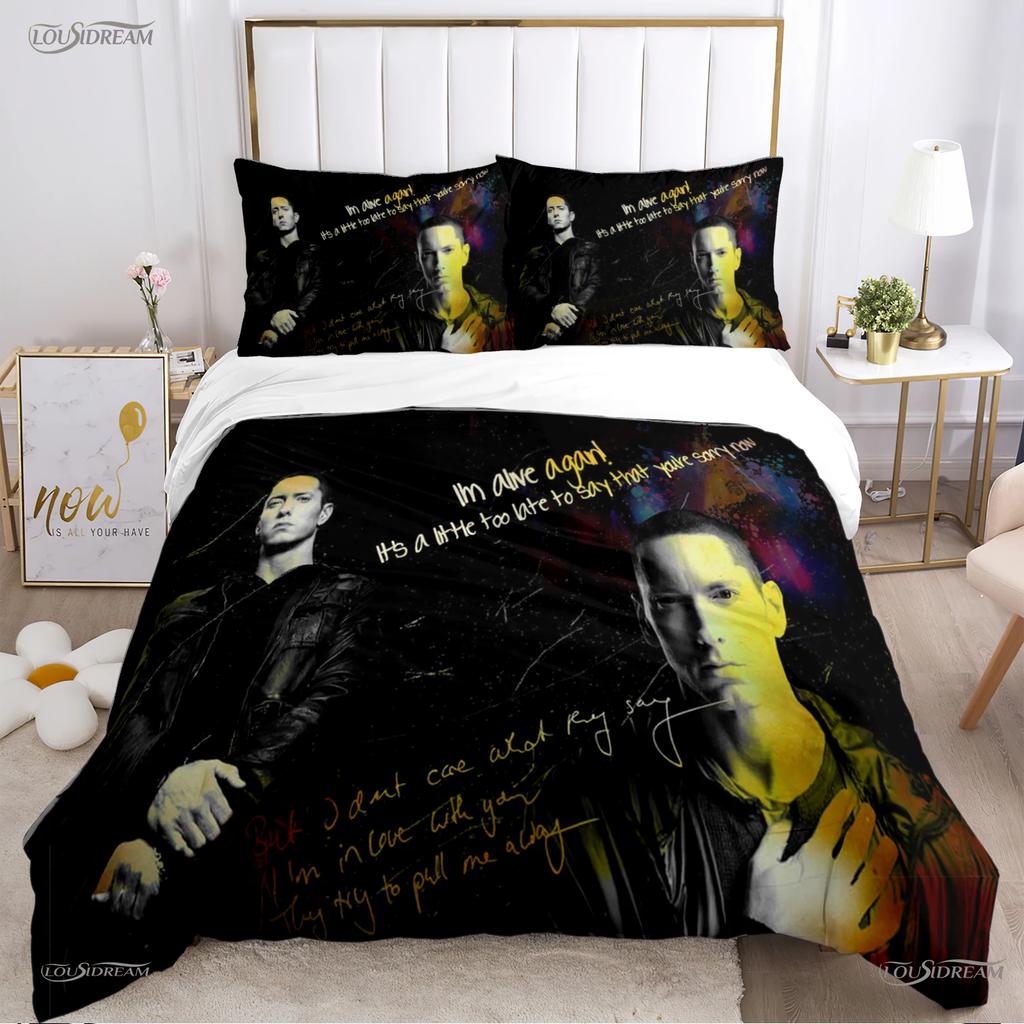 Comforter Casal Eminem-Music All Season Comforter Bedding Sets Soft And S Boys Single/Double/Queen/King