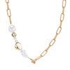 Collana Trendy con Ciondolo a Cuore per Donna - Catena Minimalista per la Clavicola con Chiusura OT per uno Stile alla Moda