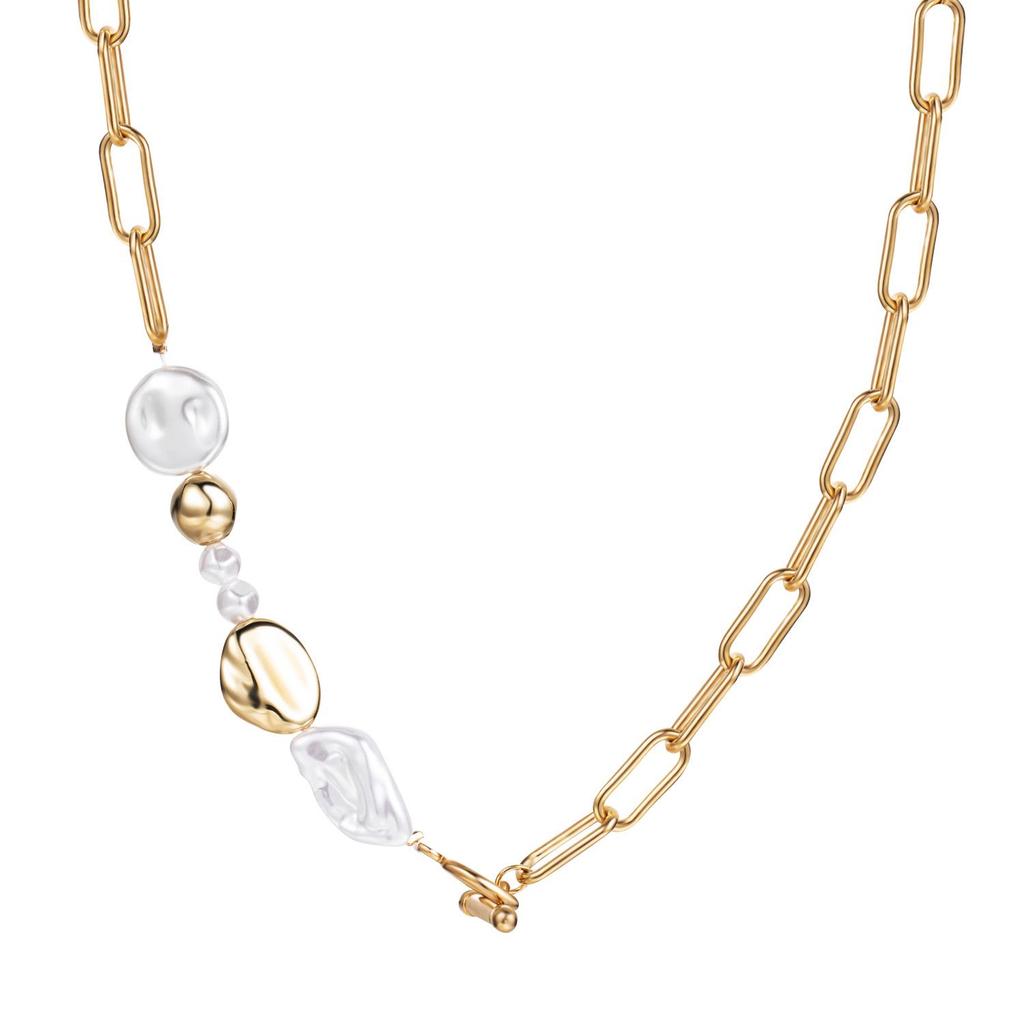 Collana Trendy con Ciondolo a Cuore per Donna - Catena Minimalista per la Clavicola con Chiusura OT per uno Stile alla Moda