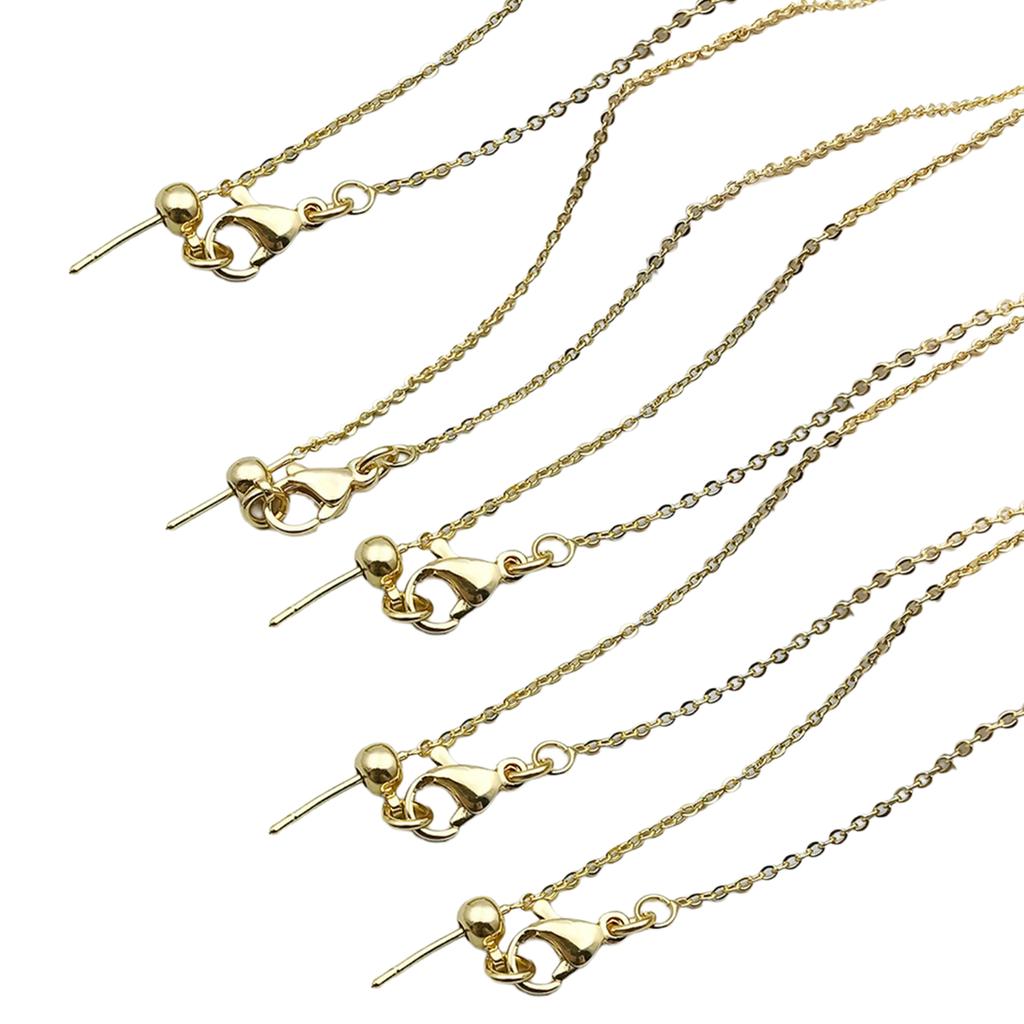 5pcs Fashion Statement Adjustable Gold O Chain Necklace for Women Comfortable Beading Accessory Jewelry Making Chain