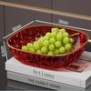 Gold Rim Crystal Fruit Bowl Diamond Cut Texture Shatter Resistant Food Safe Dish for Wedding Party Home Decor Use