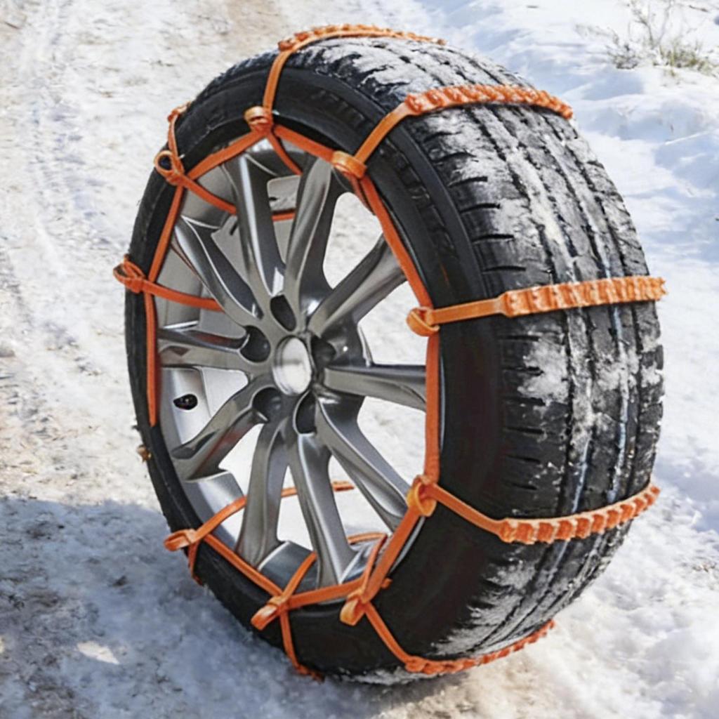 Zip Tie Tire Chains 40 Pieces Adjustable Wheel Cables Winter Traction Tire Belt for Winter Ice Muddy Roads Vehicles Trucks SUVs