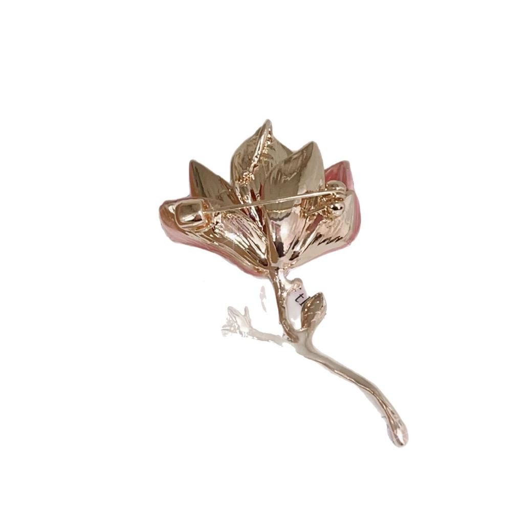 Magnolia Brooch: High-End Light Pink Luxury Lapel Pin - Women's Quality Waist-Defining Jewelry Accessory