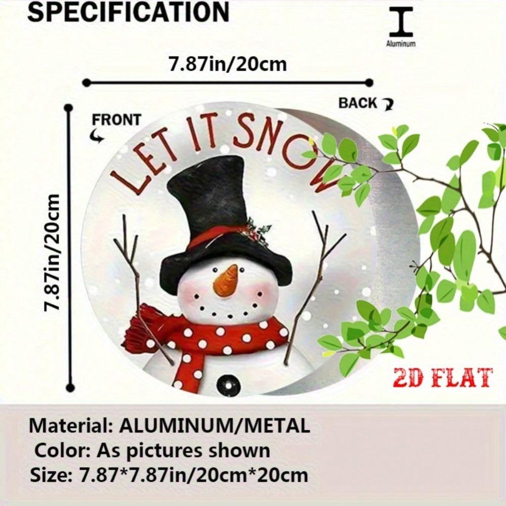 Snowman Tin Metal Sign Vintage Winter Wall Decor Red White Polka Dots Home Cafe Christmas Holiday Decoration
