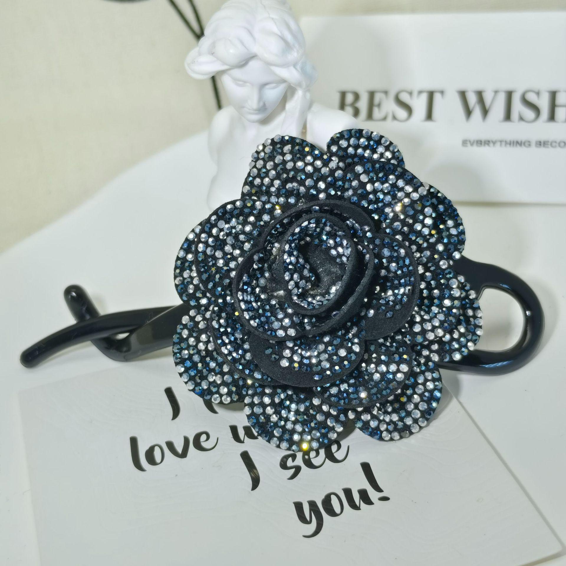 

Заколка для волос в виде цветка со стразами - Сверкающий витой дизайн, стиль легкой роскоши