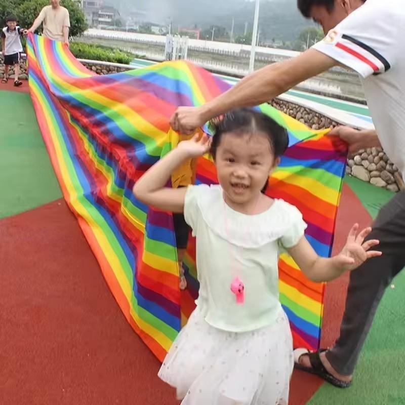 3M/ 5M /8M Indoor Outdoor Kindergarten Sensory Integration Toys Rainbow Smooth Fabric Tunnel for Children's Crawling