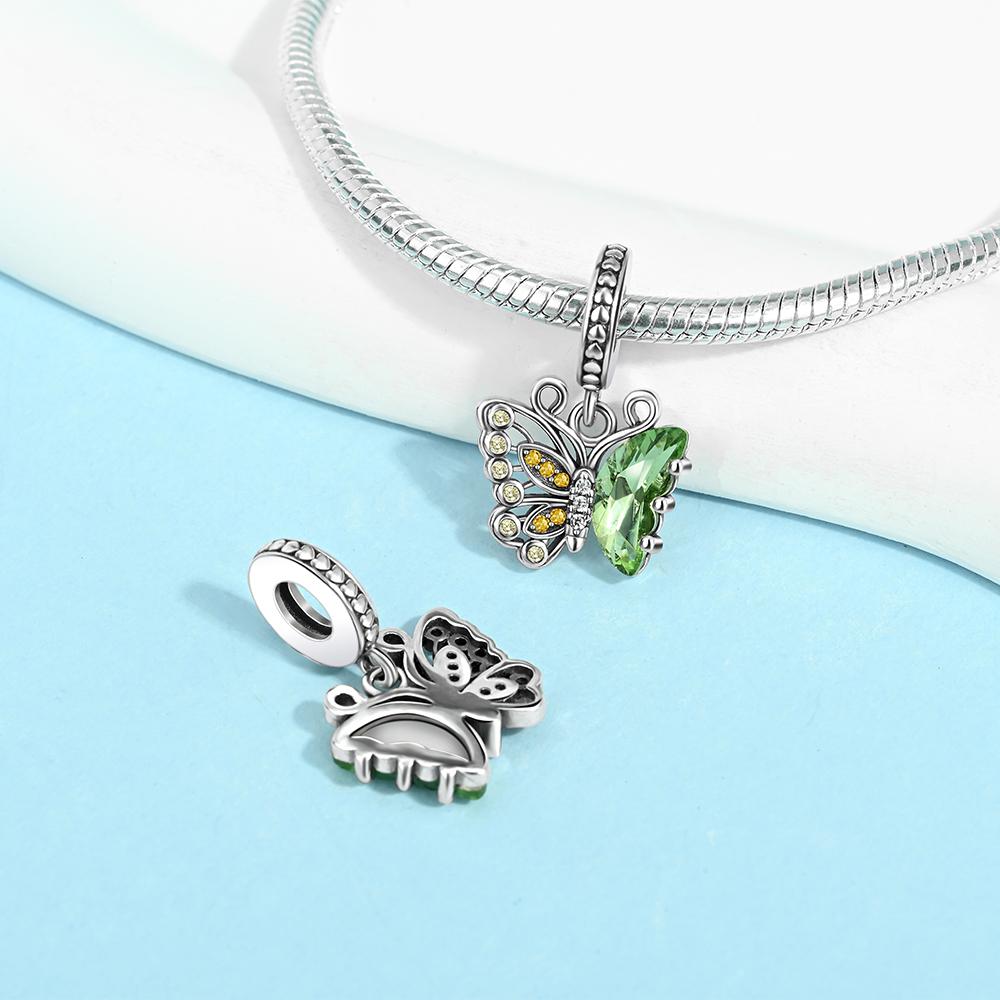 925 Sterling Silver Glow Firefly Butterfly Charms Fit Módní Originální náramky Dragonfly Bee Hmyz korálky Vlastní výroba šperků