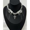 Tooxika Sweet Cool Hottie Angel Wings Cross Necklace Niche Light Luxury Fashion Choker Collarbone Chain