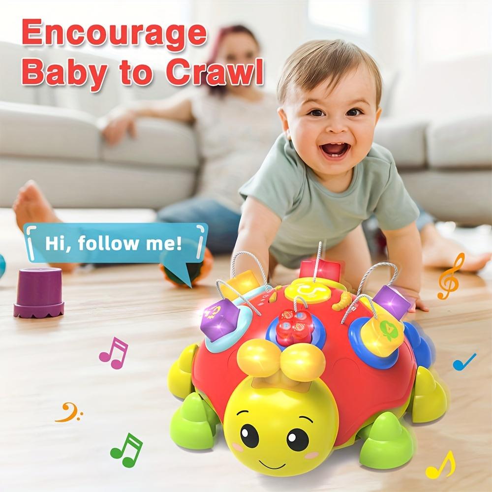Early Educational Learning Toys,Baby Musical Ladybug Crawling Bilingual Toys With Light-up Music,Baby Toys ,Newborn Boys Girls (Red),Infant Gift Toys