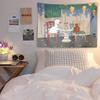 VIKAMA Cute Duck Background Cloth Kawaii Room Decor Cartoon Girl Aesthetic Room Decor Tapestry Decoration Murale Chambre