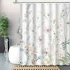 1 Modern Watercolor Floral Shower Curtain-High Quality Polyester Bathroom Decor with Hooks, Machine Washable for Modern Bathroom