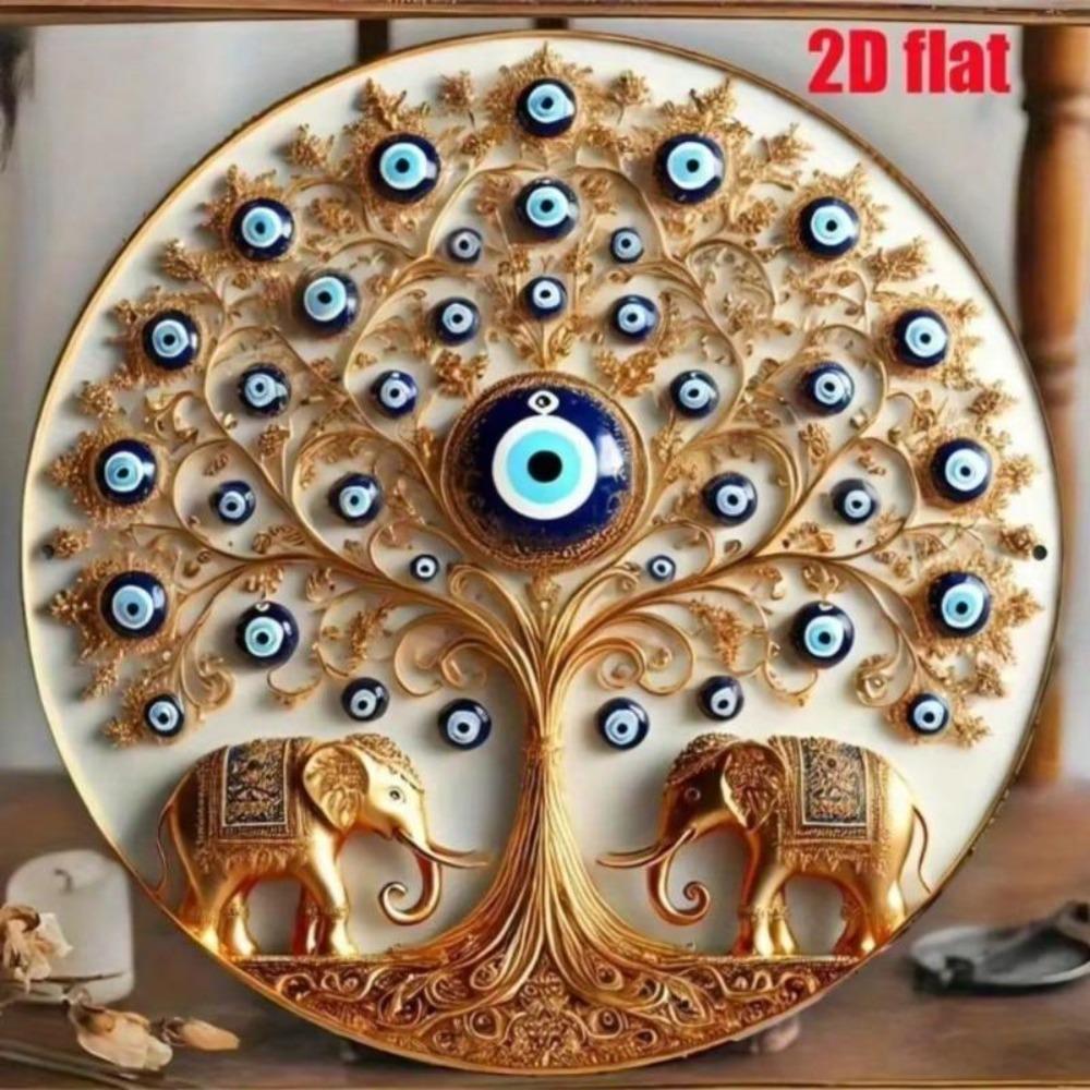 Vintage Tin Wall Art Evil Eye Sign Decorative Metal Hanging Home Decor