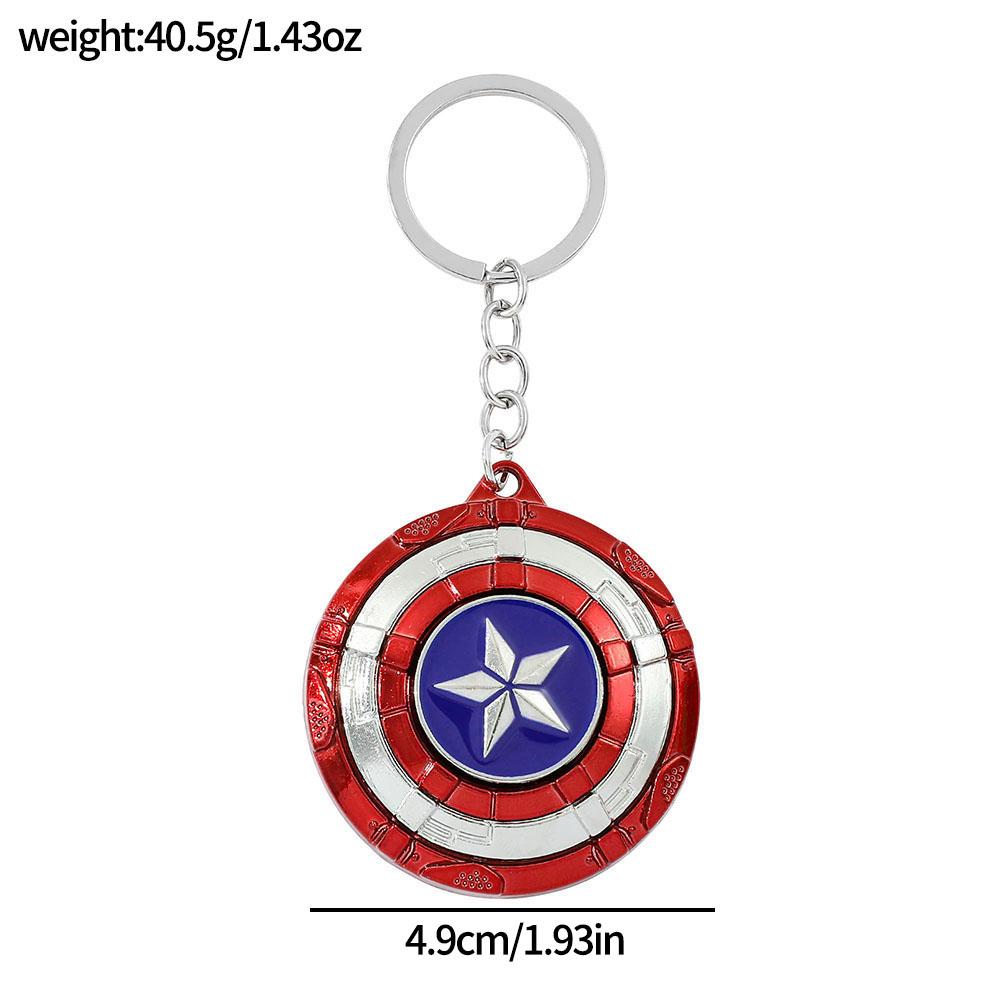 Creative Captain America Shield Keychain Rotating Dripping Shield Avengers Keychain Popular Accessory Pendant