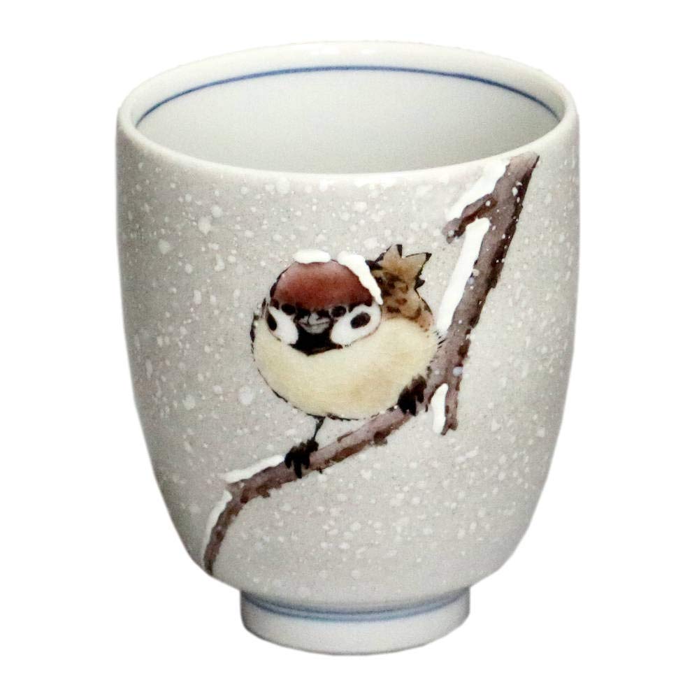 

Чайная чашка Toshito Nakamura Kutani Ware Snow Sparrow, фарфор T-278