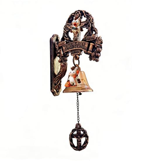 Настенный чугунный колокольчик для улицы, винтажный настенный обеденный колокол, деревенский подвесной дверной звонок для улицы, входной двери, сада, домашнего декора E