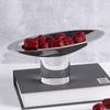 Luxury Metal Crystal Dessert Plate, High Footed Stainless Steel Plate, Fruit Plate, Decorative Ornaments, Restaurant Utensils
