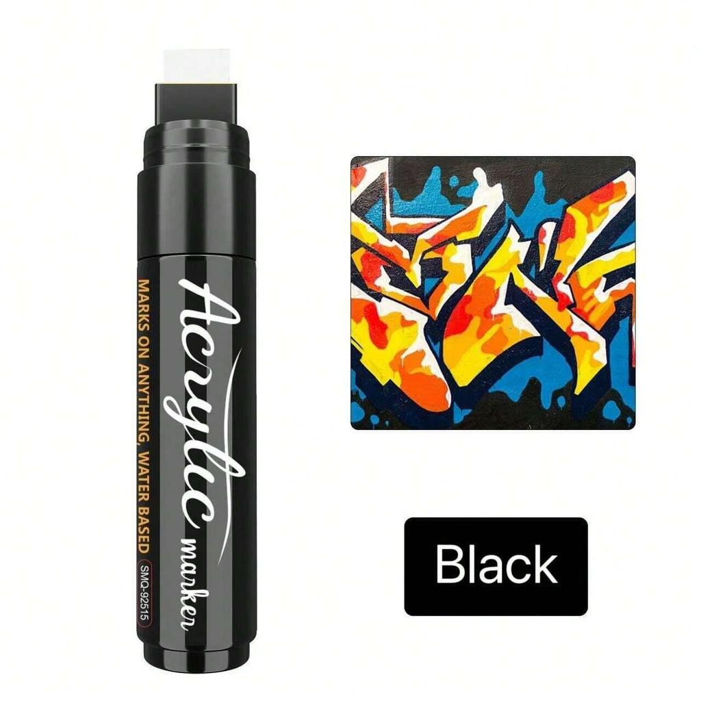 1pcs 15mm Large Capacity Acrylic Marker Pen Water-Based Painting & Graffiti Brush Pen For Art Use Student Back To School