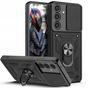 Case for Samsung Galaxy S24 FE ARMOR SLIDE RING REINFORCED CASE + 9H GLASS