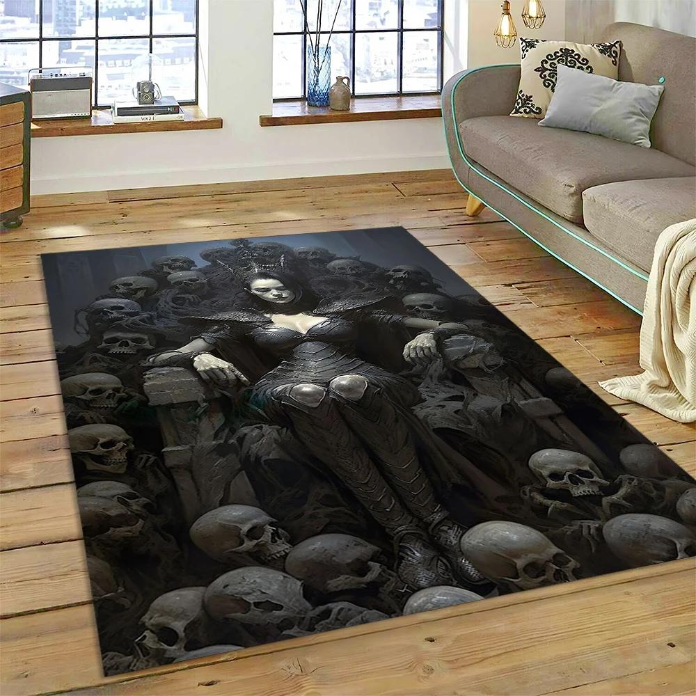 Horror czaszka dziewczyna martwa gotycka nieumarła kobieta dywan dywan dla domu salon sypialnia Sofa wycieraczka wystrój, dywanik dziecięcy mata antypoślizgowa