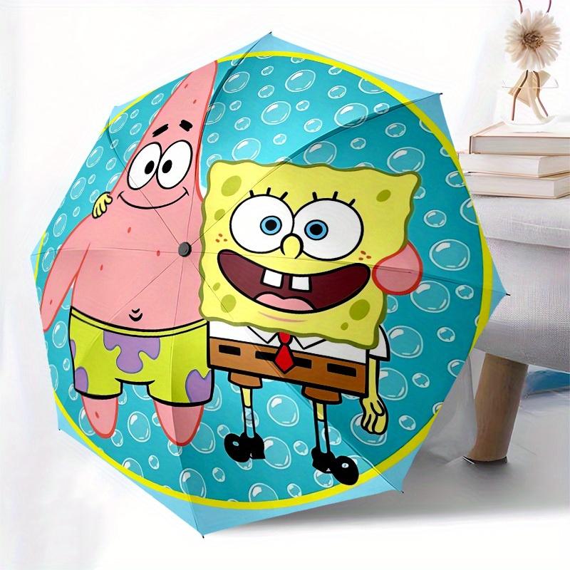 1pc SpongeBob SquarePants Friendship Umbrella with Plastic Handle,Suitable for All Seasons Home Travel Outdoor UmbrellaM1190