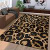 Leopard Print Carpet, Brown and Black Animal Pattern Floor Mat Decor Suitable for use as an anti-slip for living room bedroom sofas