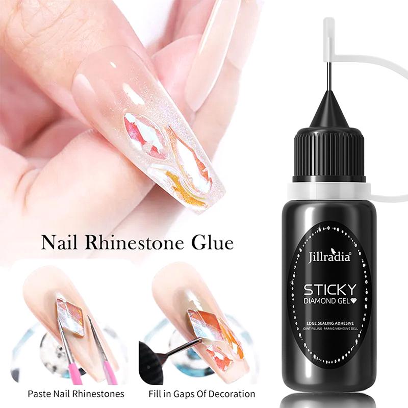 10Ml Nail Rhinestone Adhesive Glue For Stick The 3D Decorations Diy Super Strong No-Clean Edge-Sealing Gel Nail Art