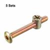 uxcell Furniture Bolt and Nut Set, Hex Socket Head Screws with Nuts for Beds, Headboards, and Chairs, M6x50mm, 5 Sets