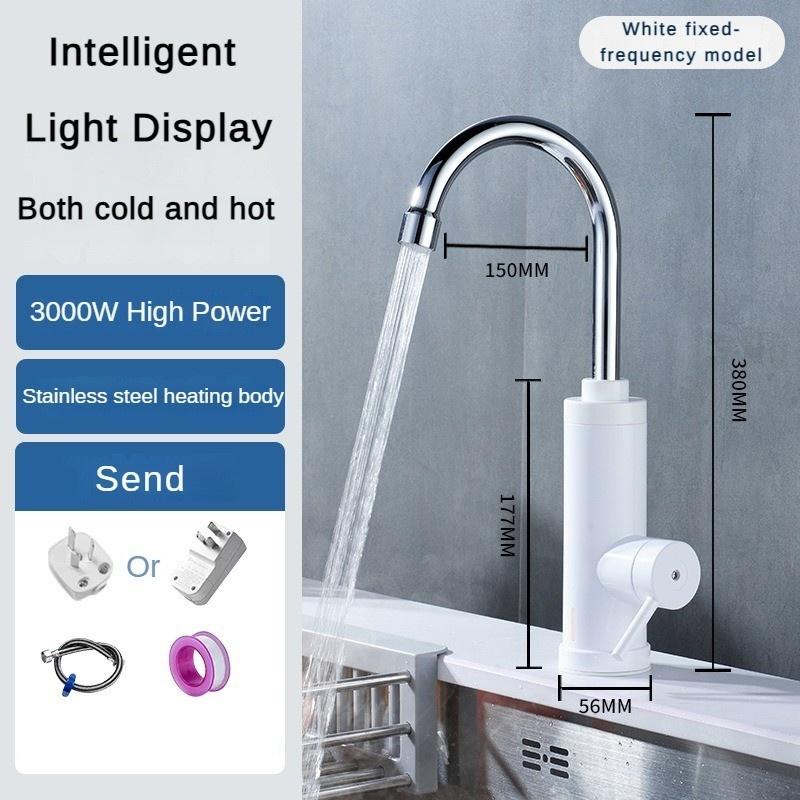 3400W Stainless Steel Intelligent Variable Frequency and Temperature Regulating Faucet LED Temperature Display Screen Hot and Cold Dual-purpose Faucet