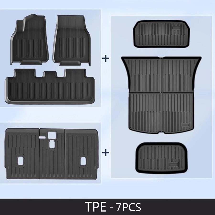 For Tesla New Model 3 Highland Y Juniper 2026 TPE Floor Mats /Cargo Liner All Weather Trunk Mats Floor Liner Seat Backrest Mats