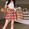 Chic Retro Plaid A-Line Skirt: High-Waist, Slimming, Pleated Woolen Skirt for Autumn/Winter