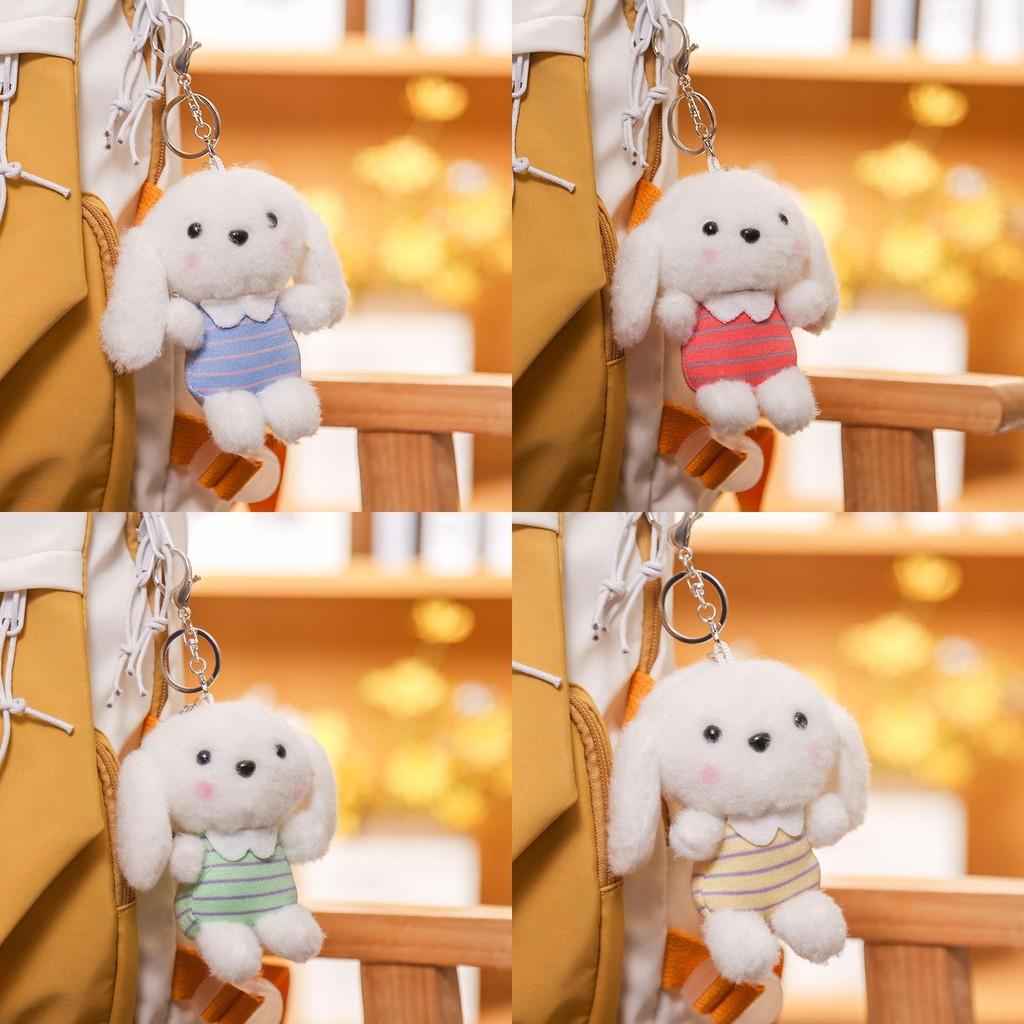 Cute Long Ears Dog Keychain Cartoon Plush Girls Kid Backpack Doll Decoration