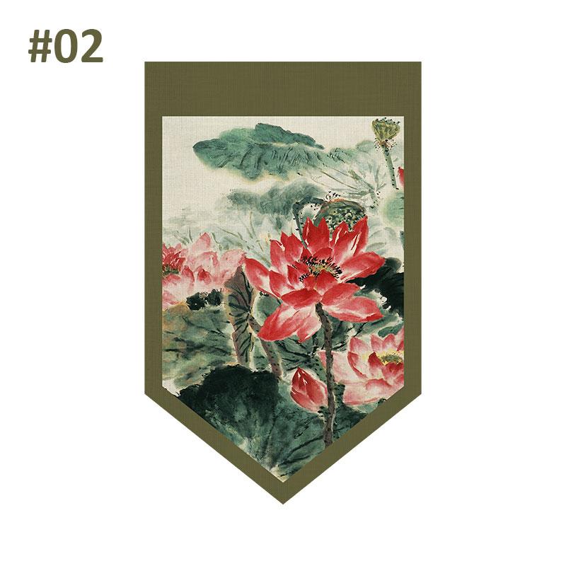 New Chinese Door Curtain Hanging Flag Teahouse Living Room Decoration Shade Curtain Partition Kitchen Door Short Half Curtain